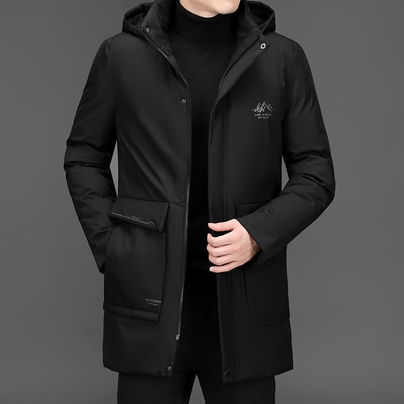 New Winter Casual Fashion  Hooded Men Long Parka Jacket Heavy Thick Warm Outerwear Windbreaker Coats Man Clothes
