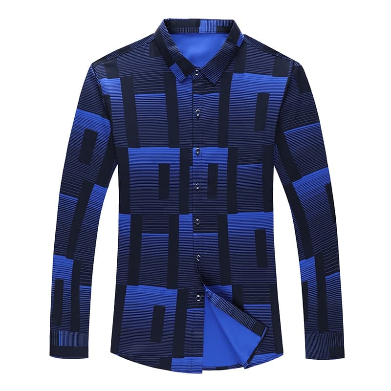 New Original Men Shirts Silk Cotton Spring Autumn Long Sleeve Shirt Men Casual Plaid Shirts Slim Fit Camisa Masculina C688