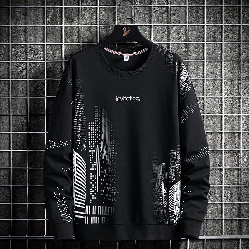 New Autumn Spring Hoodies Sweatshirt Mens Black White Hip Hop Punk Pullover Streetwear Casual Fashion Clothes Plus OVERSize 8XL