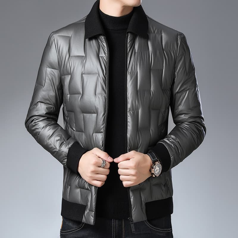 New Top Grade Casual Fashion Glossy Winter Warm Jacket Men Duck Down Windbreaker Puffer Coats Mens Clothing