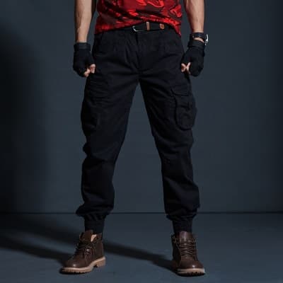 New High Quality Khaki Casual Pants Men Military Tactical Joggers Camouflage Cargo Pants Multi-Pocket Fashions Black Army Trousers