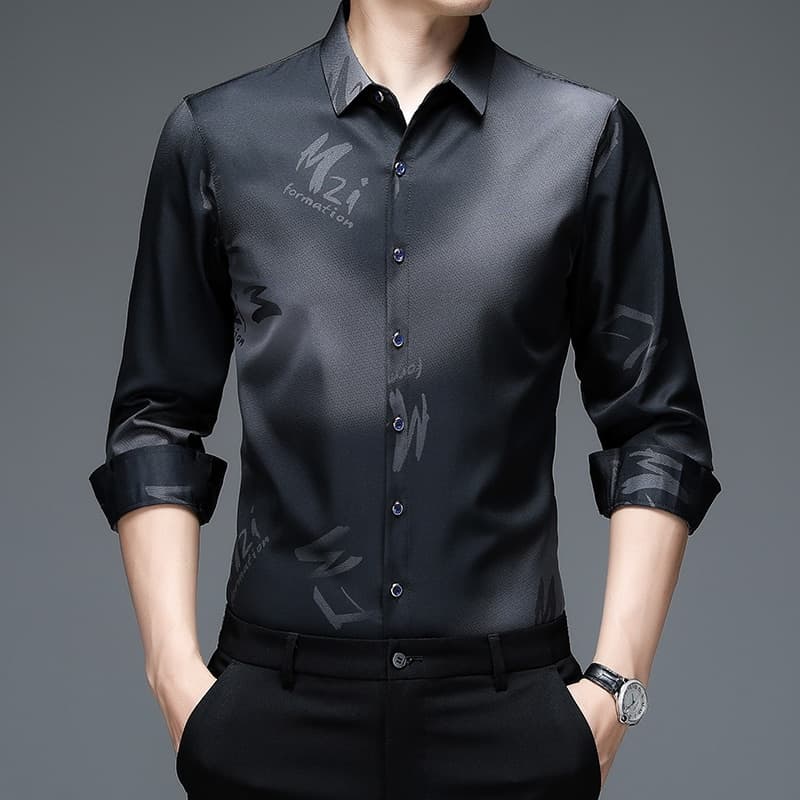 New Fashion Tie dye Shirts Men Long Sleeve Casual Shirt Slim Fit Chemise Homme Camisa Masculina Vintage Clothes C792