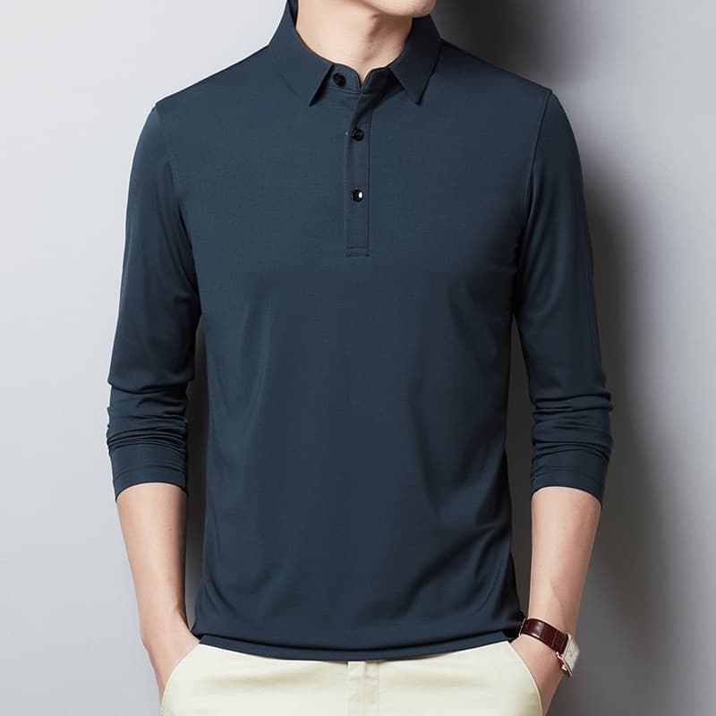 New Polo Shirt Men Cotton Long sleeve Polo Shirts Male Classic Solid Colours Slim Fit Tee shirt Homme Men Clothing T894