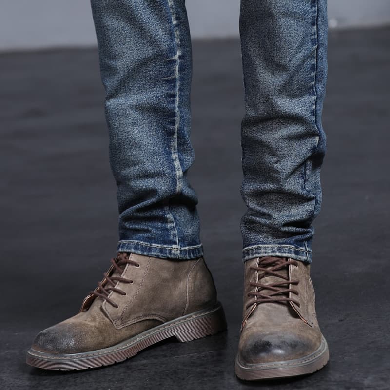 New Spring Autumn Men’s Jeans Vintage blue Solid colour Elastic Classic Jeans Men Slim Fashion Denim Trousers Male 27-36