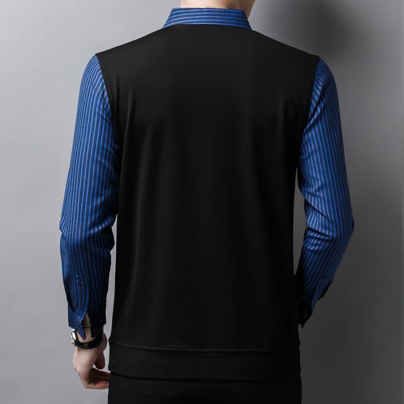 New High Quality Men Shirts Slim Fit Pullover Shirt Spring Long Sleeve Casual Striped Shirts Camisa Masculina Men Clothing C729
