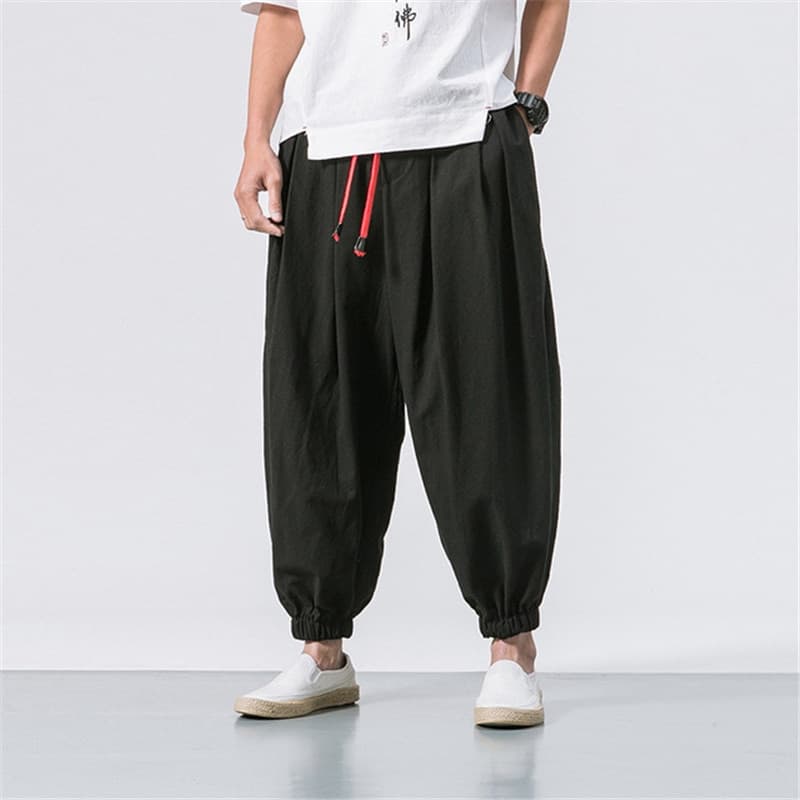 New Spring Men Loose Harem Pants Chinese Linen Overweight Sweatpants High Quality Casual Brand Oversize Trousers Male