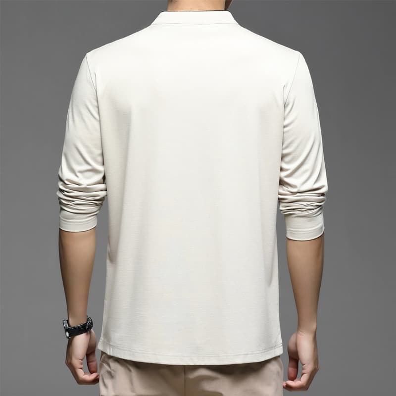 New Zipper Polo Shirts Men Cotton Solid Color Full Sleeve Tee shirt High Quality Slim Fit Casual Camisa Polo T994