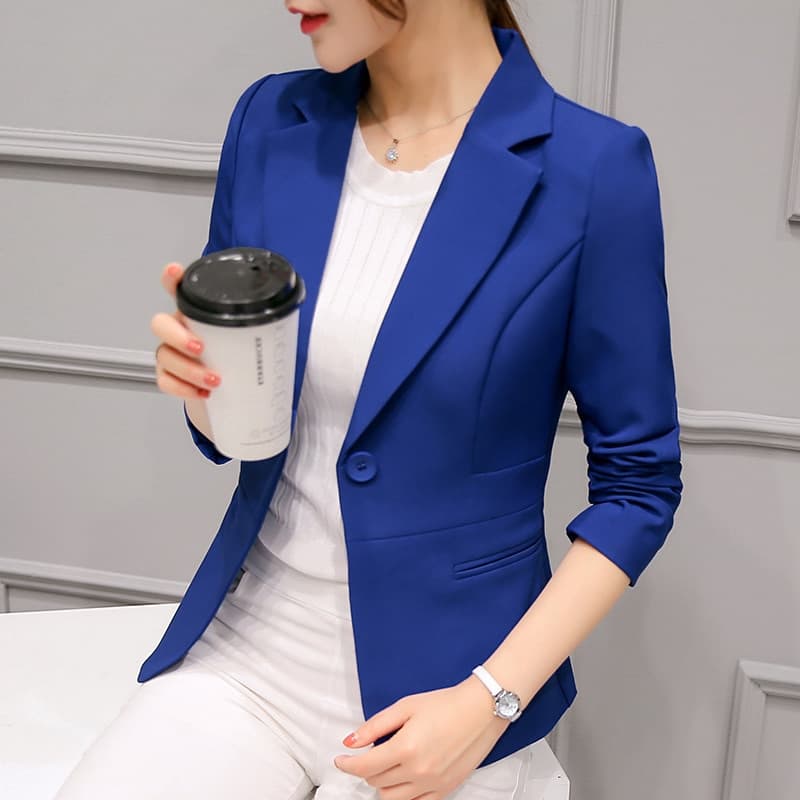 New Black Women Blazer Formal Slim Blazers Lady Office Work Suit Pockets Jackets Coat Female Wine Notched Blazer Jackets Femme