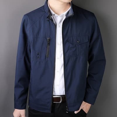 New Men Jackets Spring Autumn Casual Men Slim Fit Business Jacket Man Outwear Stand Collar Windbreaker Coats Clothing