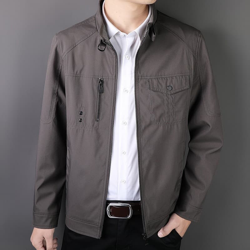 New Men Jackets Spring Autumn Casual Men Slim Fit Business Jacket Man Outwear Stand Collar Windbreaker Coats Clothing