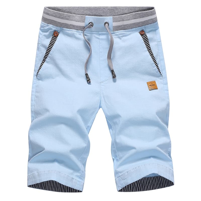 New Men Shorts Summer Casual Cotton Fashion Style Boardshort Bermuda Male Drawstring Elastic Waist Breeches Beach Shorts
