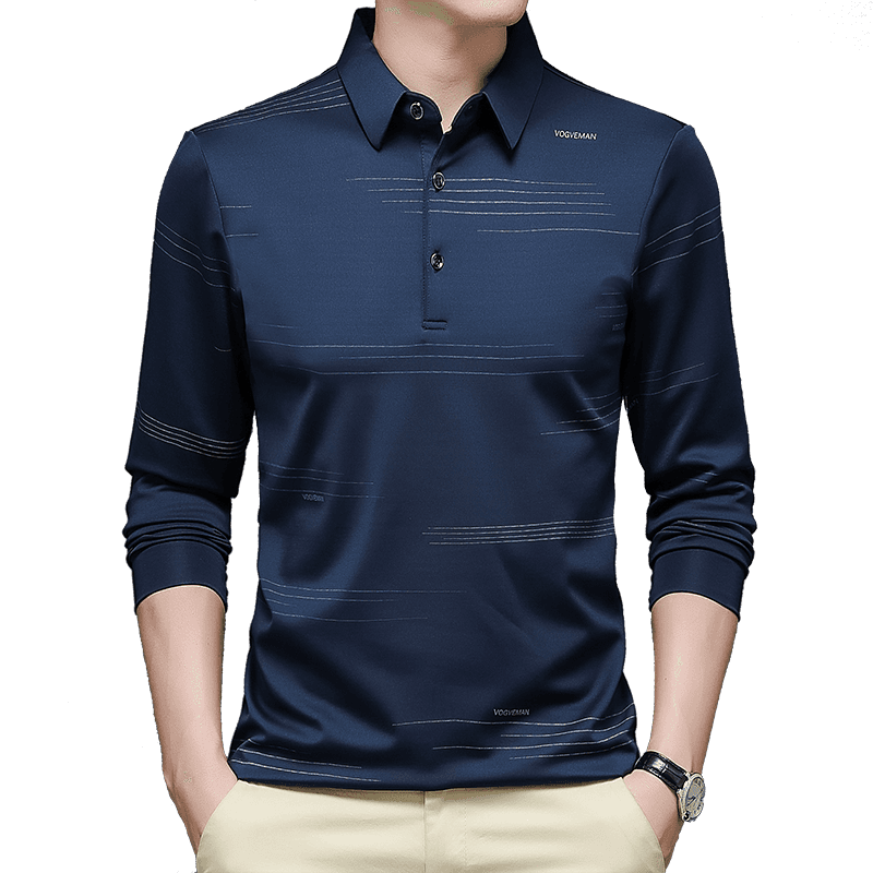 New Men Polo Shirt Autumn Casual Business Tops Solid Polo Shirts Mens Long Sleeve Polo Homme Fashion Korean Slim Lapel Tee