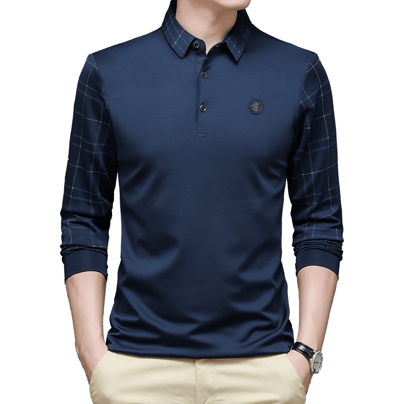 New Men Polo Shirt Autumn Casual Business Tops Solid Polo Shirts Mens Long Sleeve Polo Homme Fashion Korean Slim Lapel Tee