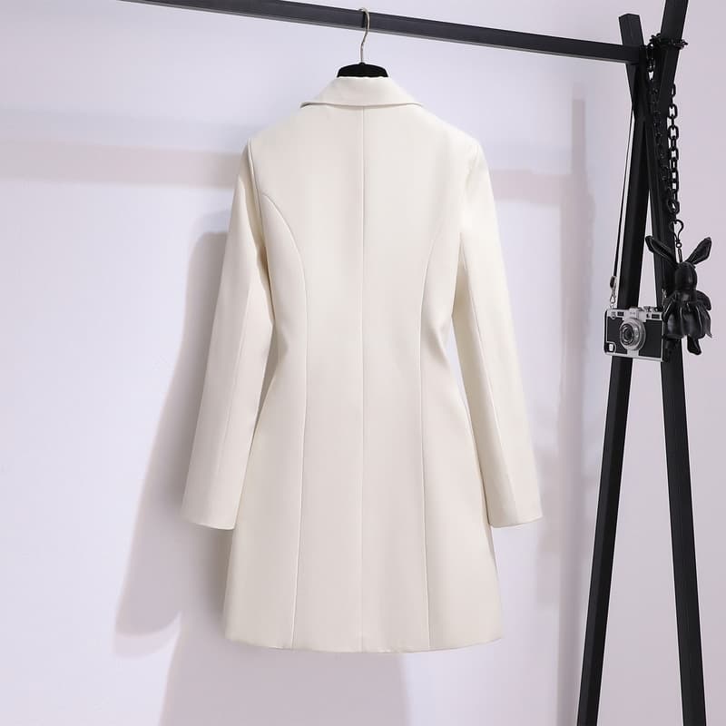 New Runway Spring Korean Fashion Office Lady Slim Long Dress Women High Quality Lace Up Elegant Slim Luxury Suit Dresses Vestido