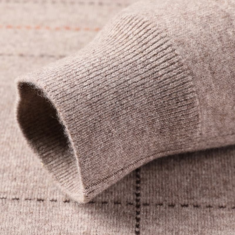 New Wool Plaid Pullover Men Sweaters Luxury Long Sleeve Round Collar Computer Knitted Spring Autumn Male Sweaters 4XL