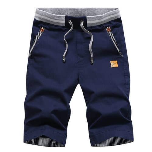 New Men Shorts Summer Casual Cotton Fashion Style Boardshort Bermuda Male Drawstring Elastic Waist Breeches Beach Shorts