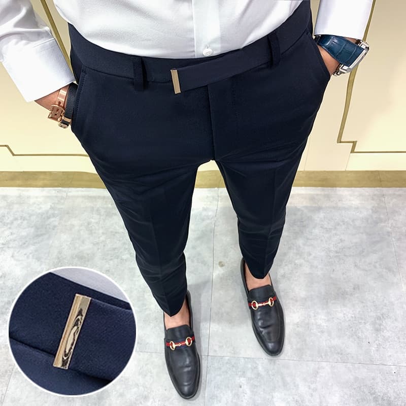 New Men Suit Pants Spring Men Pants Fashion Casual Slim Business Suit Pants Men Wedding Party Work Pants Classic Large 36