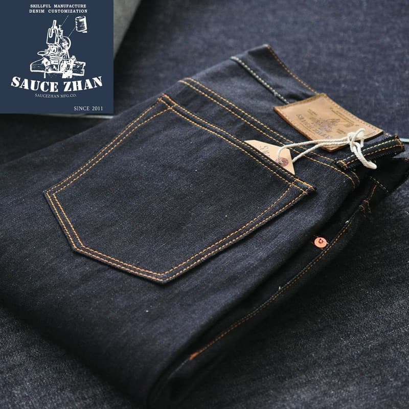 New Jeans Men Slim Fit Jeans Cattle Denim Selvedge Jeans Indigo Jeans Jeans Raw Denim  Mens Jeans Brand jeans men