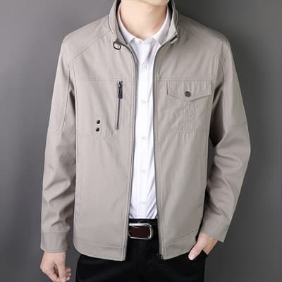 New Men Jackets Spring Autumn Casual Men Slim Fit Business Jacket Man Outwear Stand Collar Windbreaker Coats Clothing