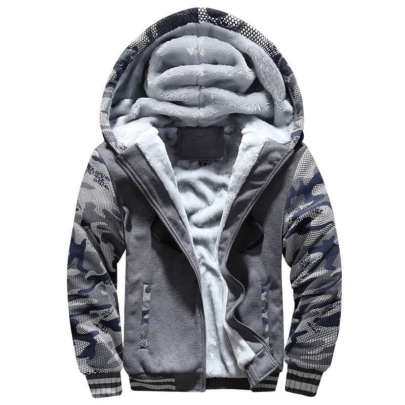 New Patchwork Fleece Men Hoodie Winter Thick Sweatshirts Casual Hooded Cardigan Fashion Bomber Fur Jackets Zipper Coat 5xl