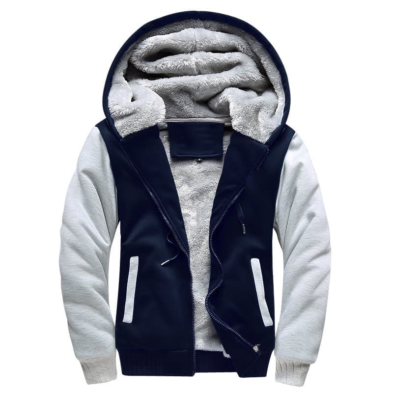 New Patchwork Fleece Men Hoodie Winter Thick Sweatshirts Casual Hooded Cardigan Fashion Bomber Fur Jackets Zipper Coat 5xl