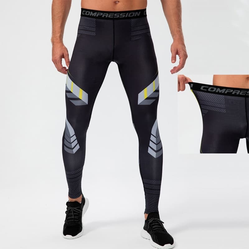 New Running Compression Leggings Men Sports Quick-drying Tights Stretchy Training Pants Gym Fitness Print Men Jogger Trousers