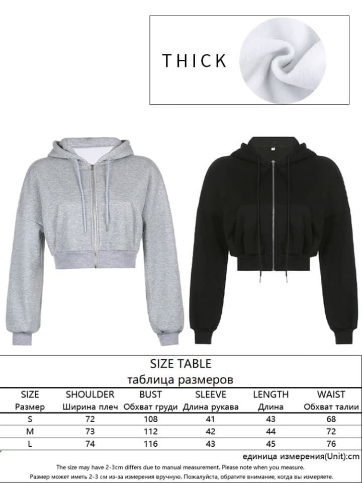 New Short Hoodies Women Solid Sweatshirt Tracksuit Long Sleeve Female  Crop Top Fashion Korean Clothing Harajuku