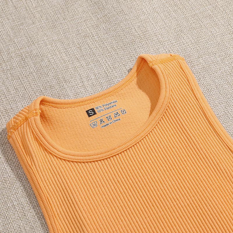 New Crop Top Women Solid Basic T shirts Vest Seamless Streetwear Elastic Rib-Knit Sleeveless Casual Tank Tops Female