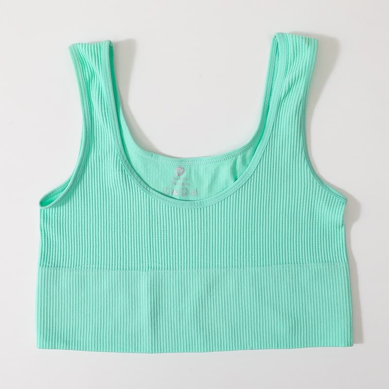 New Women Tops Seamless Bralette Tank Top Female Crop Tops Cami Underwear Scoop Neck Ribbed Basic Tee Lingerie U Back Camisole