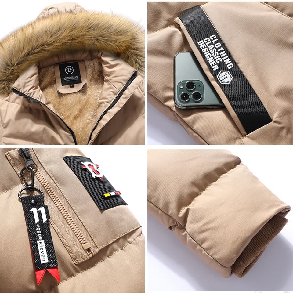 New Premium Men’s Winter Jacket – Warm Hooded Parka with Velvet Lining
