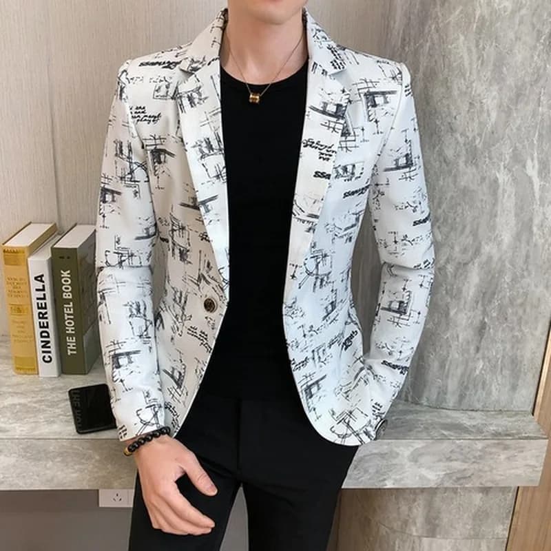 Men Blazer Spring Fashion High Quality – view 4