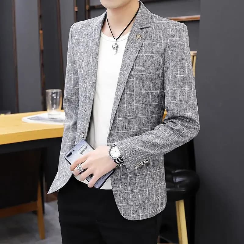 New Men Single Breasted Blazer