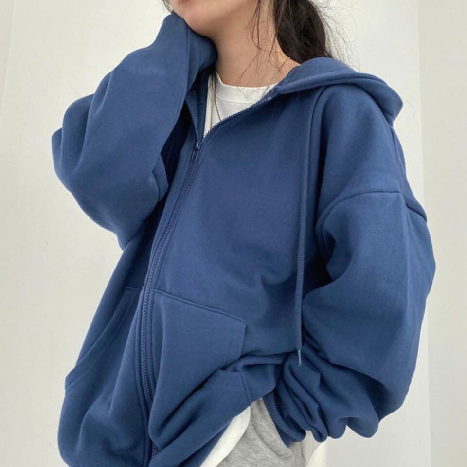 Women Hoodie Oversized Sweatshirt Korean Version Loose Solid Colour Long sleeved Hooded Sweatshirt Student Girl Top
