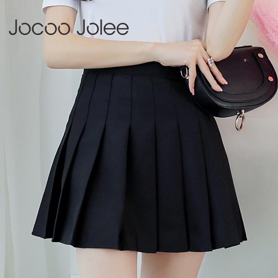 Women High Waist Pleated Skirt