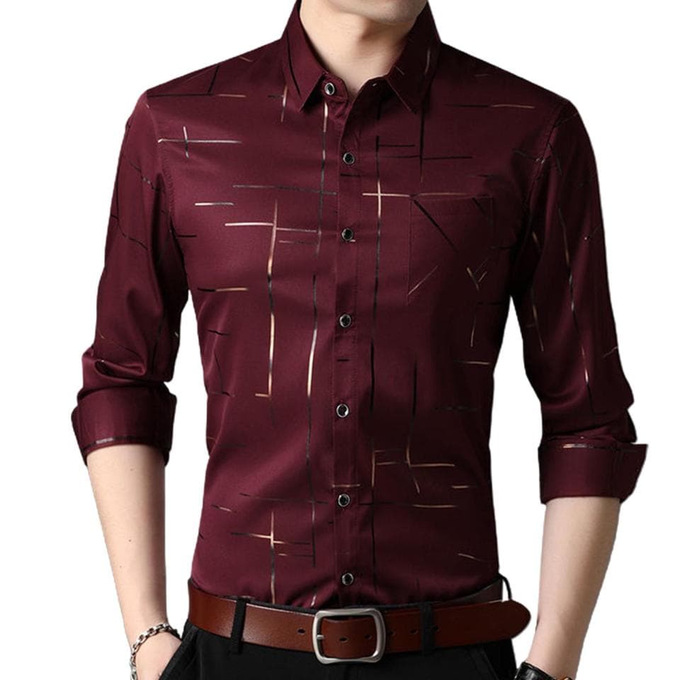 Men Slim Fit Dress Shirt