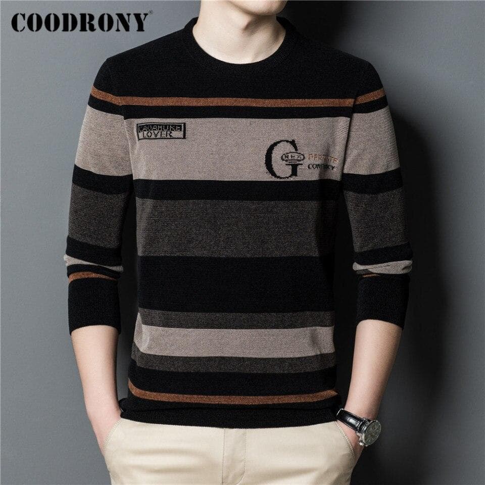 Men Autumn Winter Soft Warm Sweater Clothing Streetwear Fashion Knitted Chenille Wool Jersey Pullover