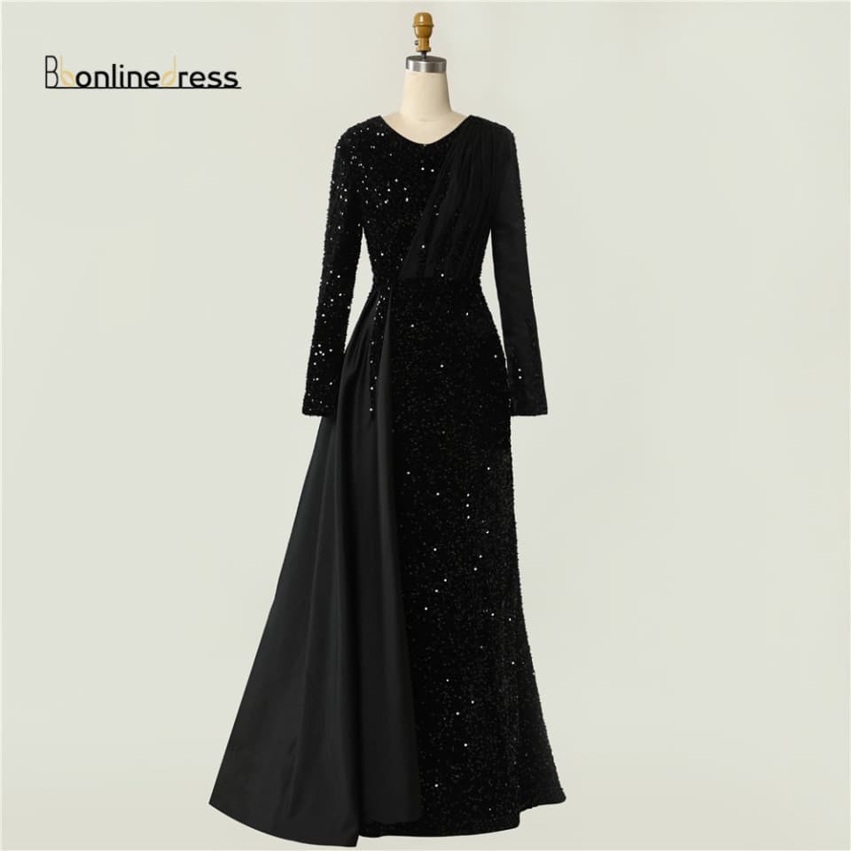 Women Glitter Evening One Shoulder Dress Sequin Evening Gown Long Elegant Wedding Party Dresses Mermaid – view 2
