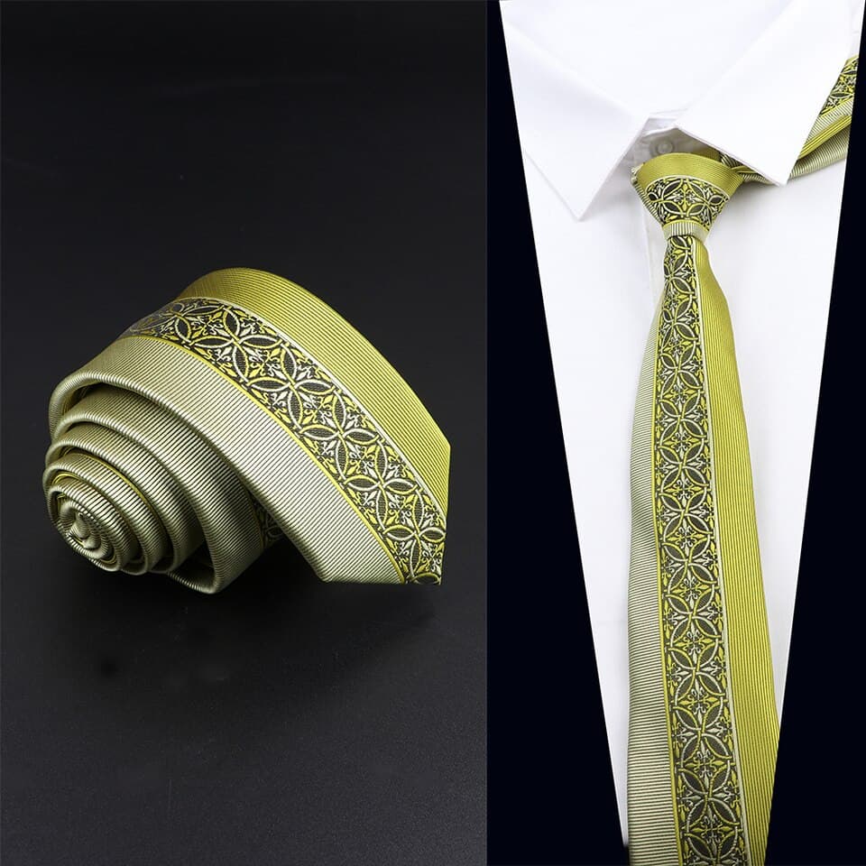 New Men Luxury Necktie Red Silvery Golden Floral Jacquard Necktie Fashion Accessories Daily Wear Cravat Wedding Party Gift For Man