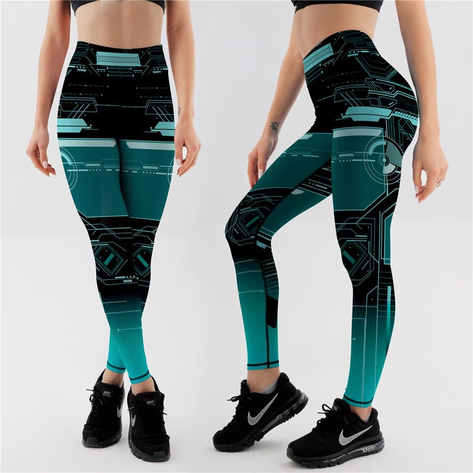 New Women Elastic Pant 12% spandex Sexy High Waist Elasticity Women Digital Printed Leggings Push Up Strength Pants