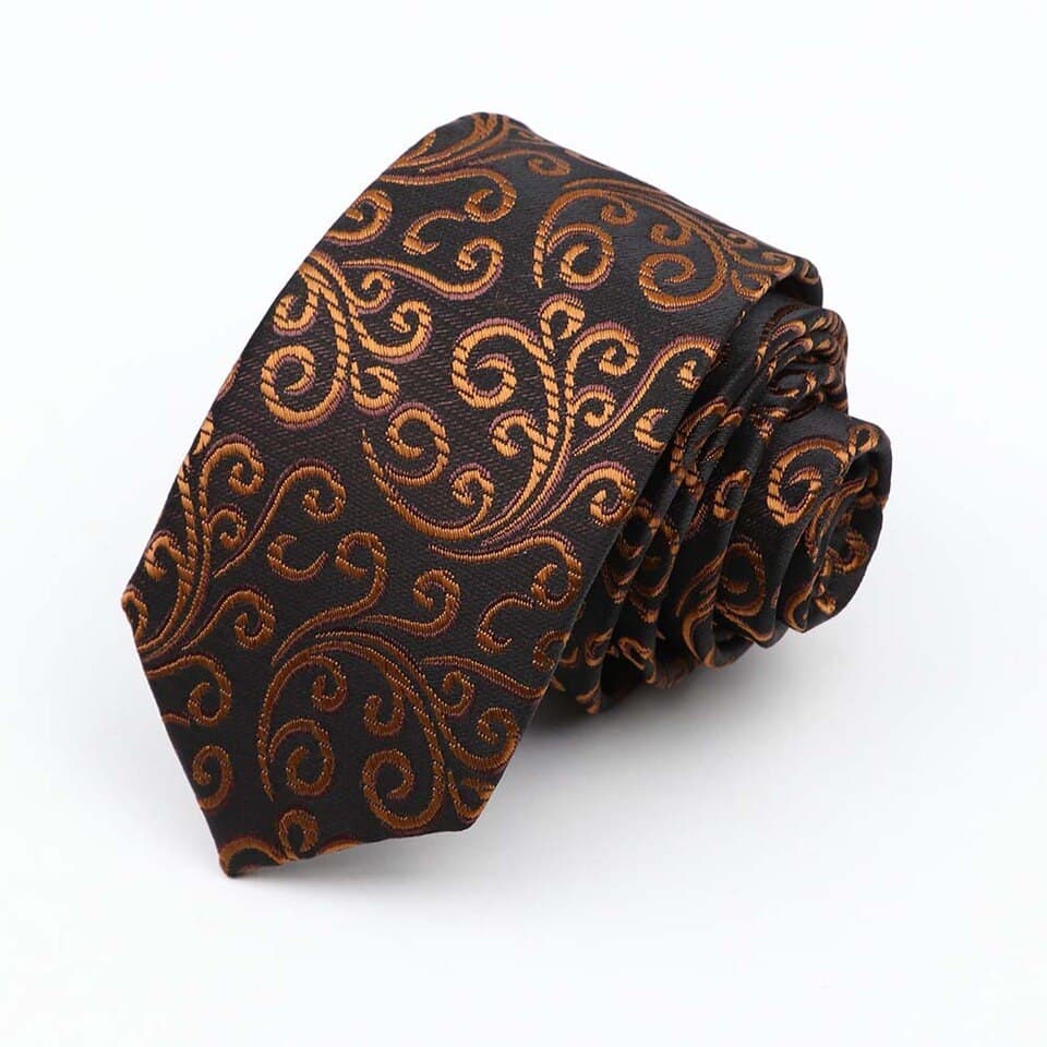 New Fashion 6cm Men Narrow Polyester Necktie For Men Business Meeting Formal Jacquard Striped Plaid Skinny Tie Daily Wear Cravat Gift
