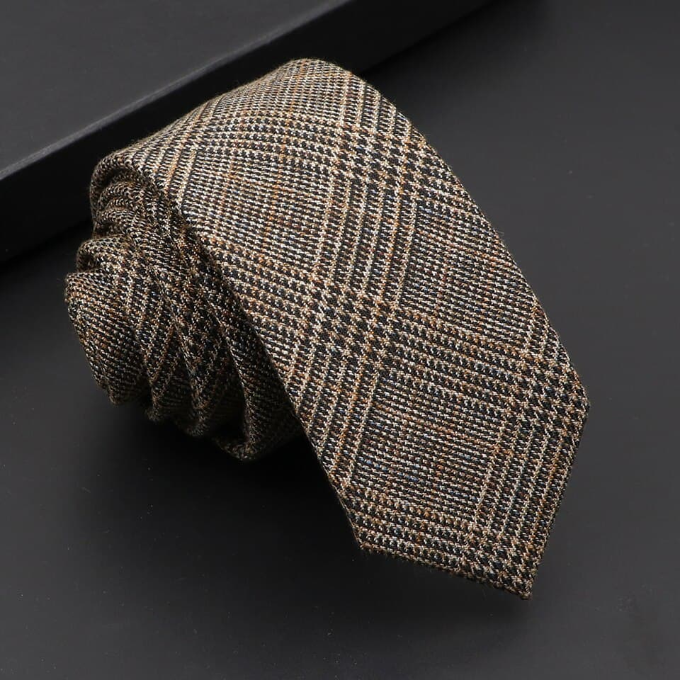 New Men Classic Cotton Ties High Quality Handmade Skinny 6CM Neck Tie Plaid Solid Color Striped Narrow Business Shirt Accessories