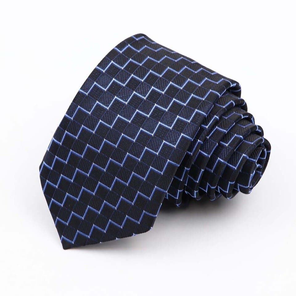 New Fashion 6cm Men Narrow Polyester Necktie For Men Business Meeting Formal Jacquard Striped Plaid Skinny Tie Daily Wear Cravat Gift
