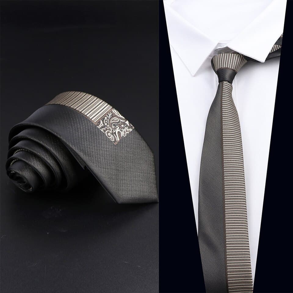 New Men Luxury Necktie Red Silvery Golden Floral Jacquard Necktie Fashion Accessories Daily Wear Cravat Wedding Party Gift For Man