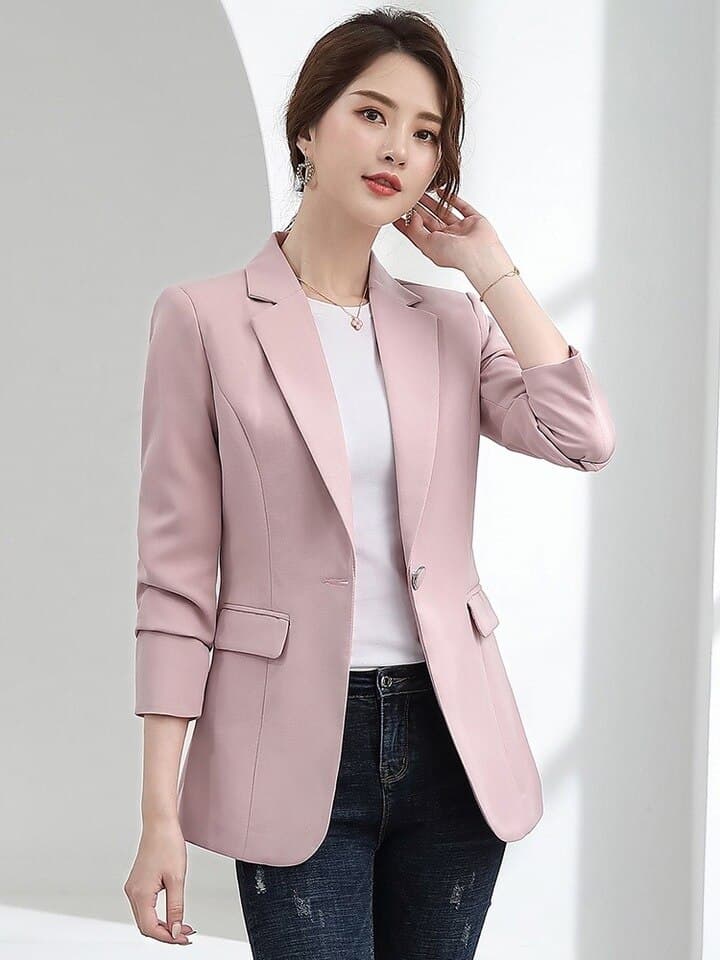 New Women Blazer Korea Casual Slim Blazers Jackets Work Coat Outerwear Fashion Autumn Career Female Jacket Office Lady