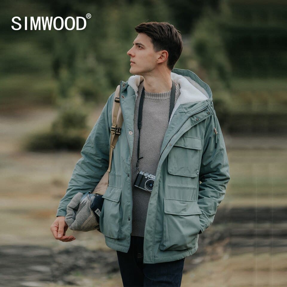 New Autumn Winter New Warm Fleece Linner Coats Oversize Loose Thick Cargo Jackets Hooded Outerwear SK130801