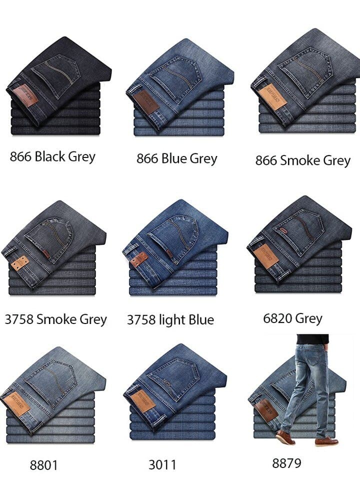 New Slim Fit New Men Jeans Business Casual Elastic Comfort Straight Denim Pants Male High Quality Trousers