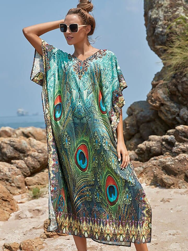 New Easy Dry Beach Cover Up Robe Playa Beach Swimsuit Cover Up Beachwear Bathing Suit Women Maxi Dress