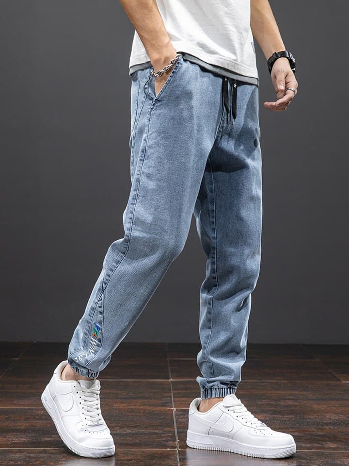 New Spring Summer Black Blue Cargo Jeans Men Streetwear Denim Jogger Pants Men Baggy Harem Jean Trousers Plus Size 6XL 7XL 8XL