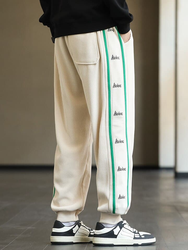 New Fall Winter Corduroy Sweatpants Men Baggy Joggers Fashion Letter Embroidery Big Size Trousers Male Casual Harem Pants 8XL