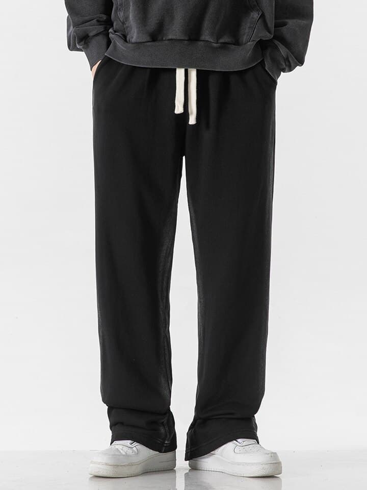 New Spring Autumn Black Cotton Sweatpants Men Fashion Streetwear Wide Leg Joggers Loose Casual Straight Track Pants Plus Size 8XL